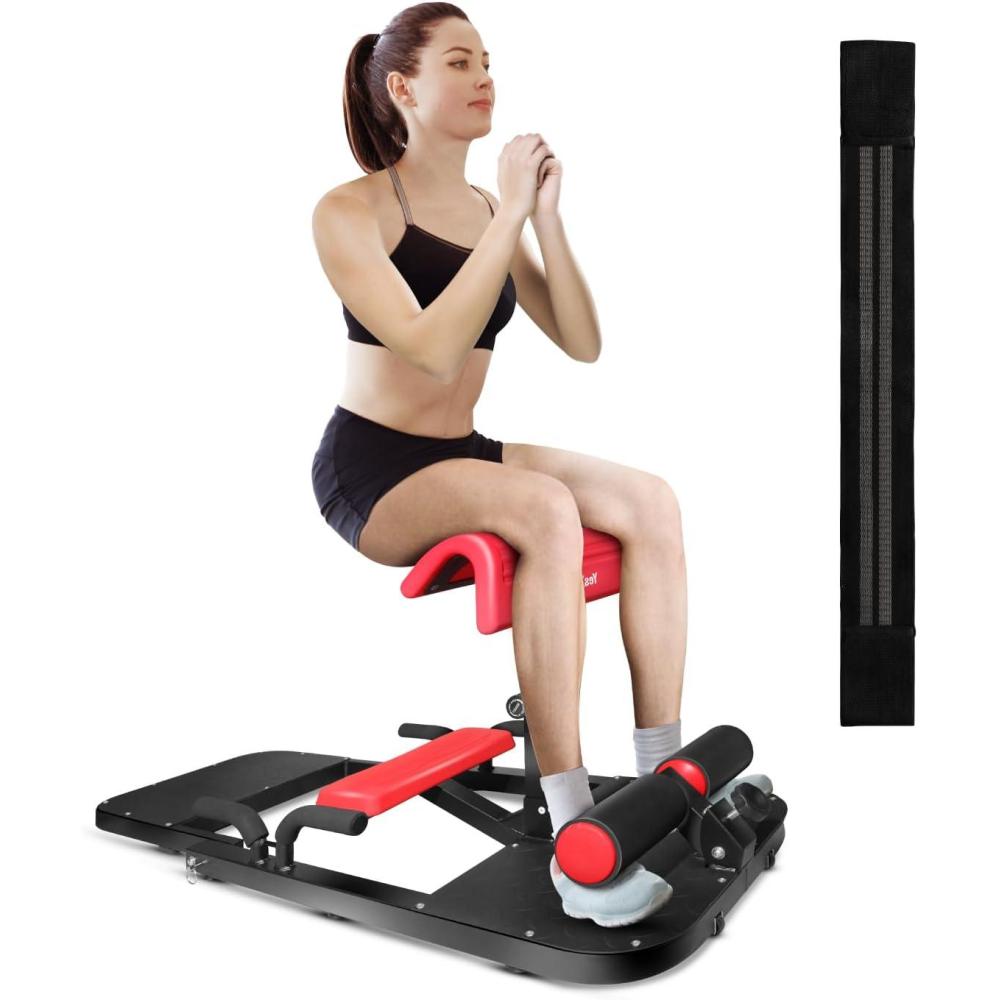Yes4All Hip Thrust Machine Including Resistance Bands, Glute Machine Sissy Squat Machine, Hip Thrust Bench for Glute Training