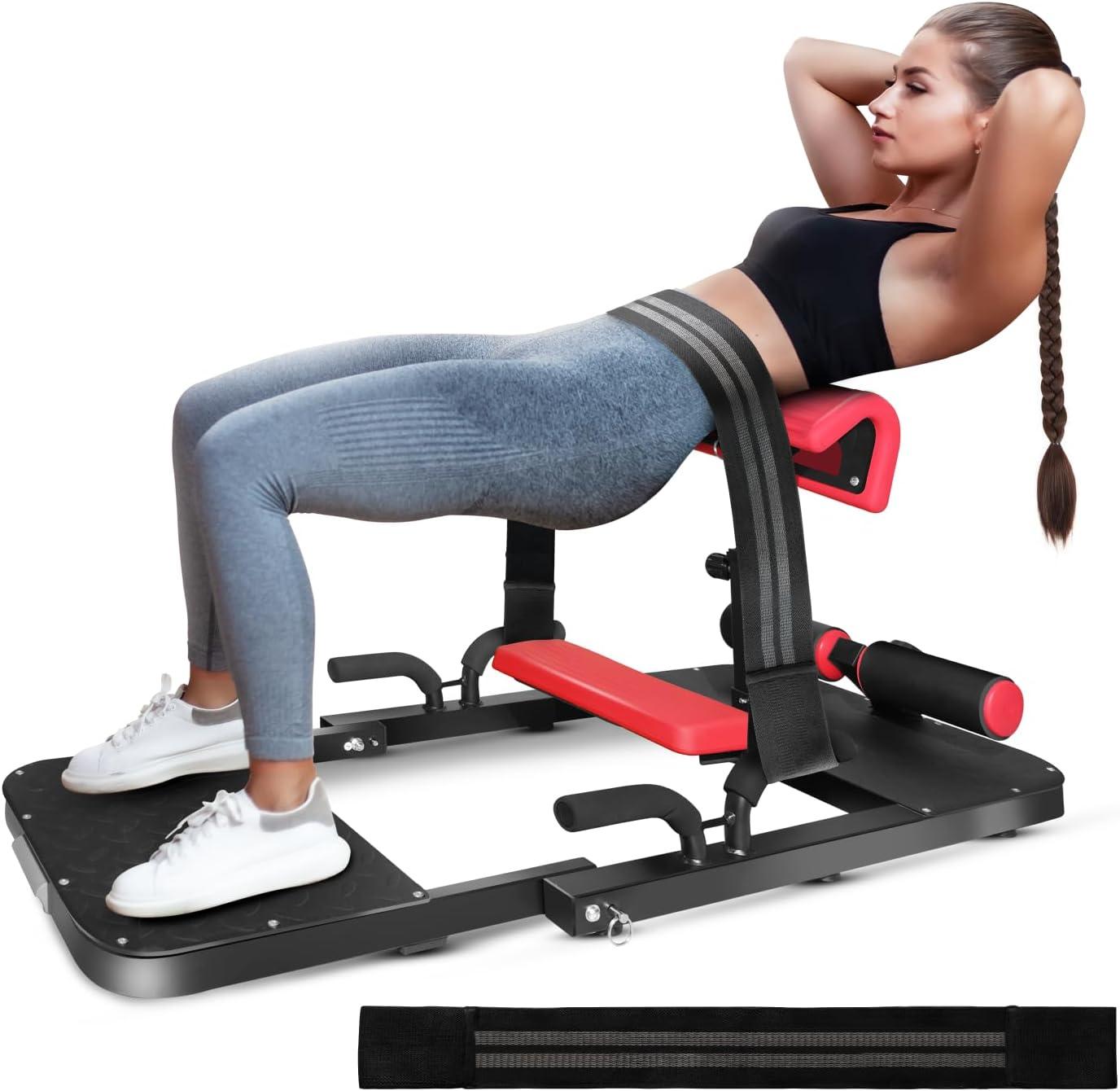 Yes4All Hip Thrust Machine Including Resistance Bands, Glute Machine Sissy Squat Machine, Hip Thrust Bench for Glute Training