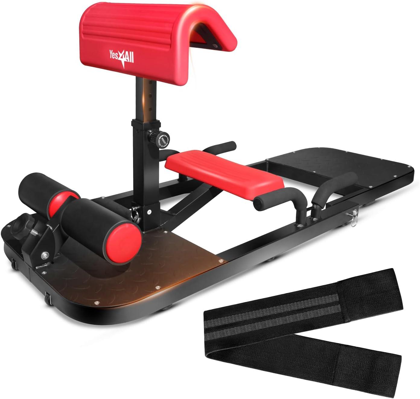 Yes4All Hip Thrust Machine Including Resistance Bands, Glute Machine Sissy Squat Machine, Hip Thrust Bench for Glute Training