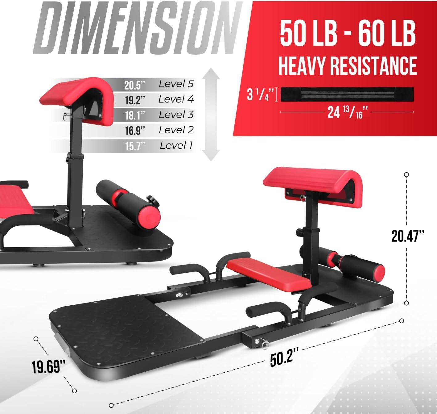 Yes4All Hip Thrust Machine Including Resistance Bands, Glute Machine Sissy Squat Machine, Hip Thrust Bench for Glute Training