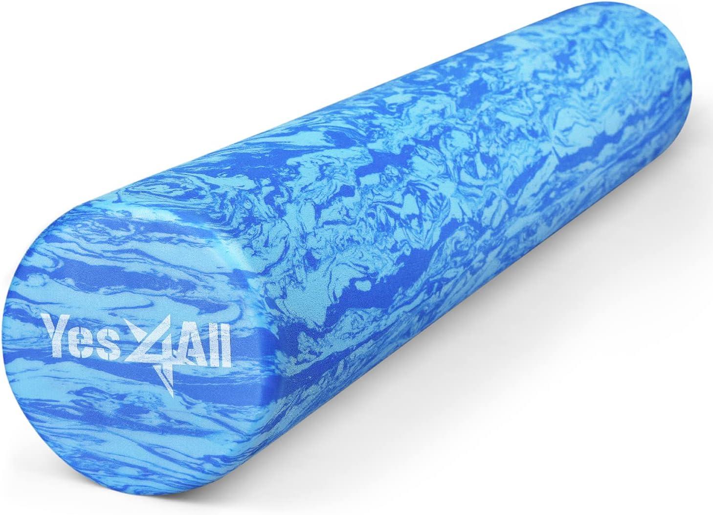 Yes4All EVA Firm Foam Roller for Back – Round Back Roller for Exercise, Yoga & Pilates 12/18/24/36 inch(O. Ocean Marbled)