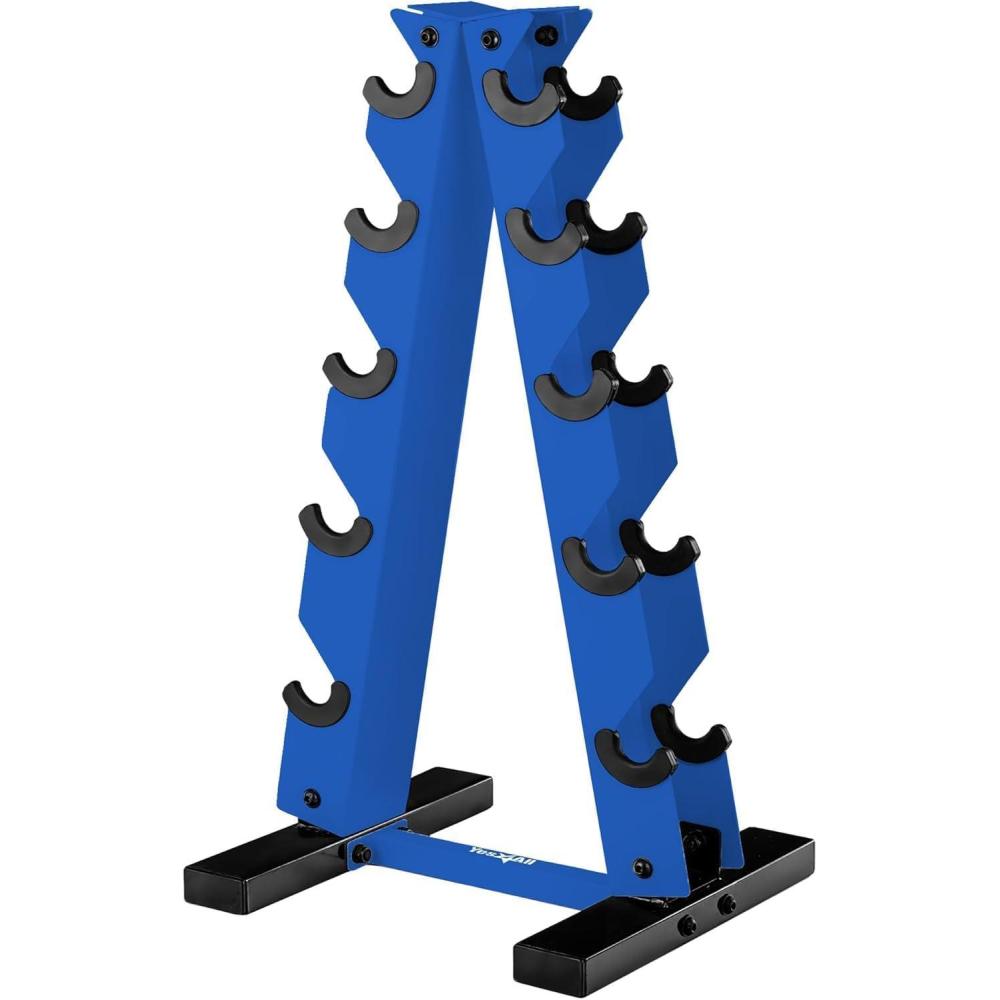YES4ALL Dumbbell Rack Stand Only, 5 Tier A Frame Weight Rack for Dumbbells(Blue)