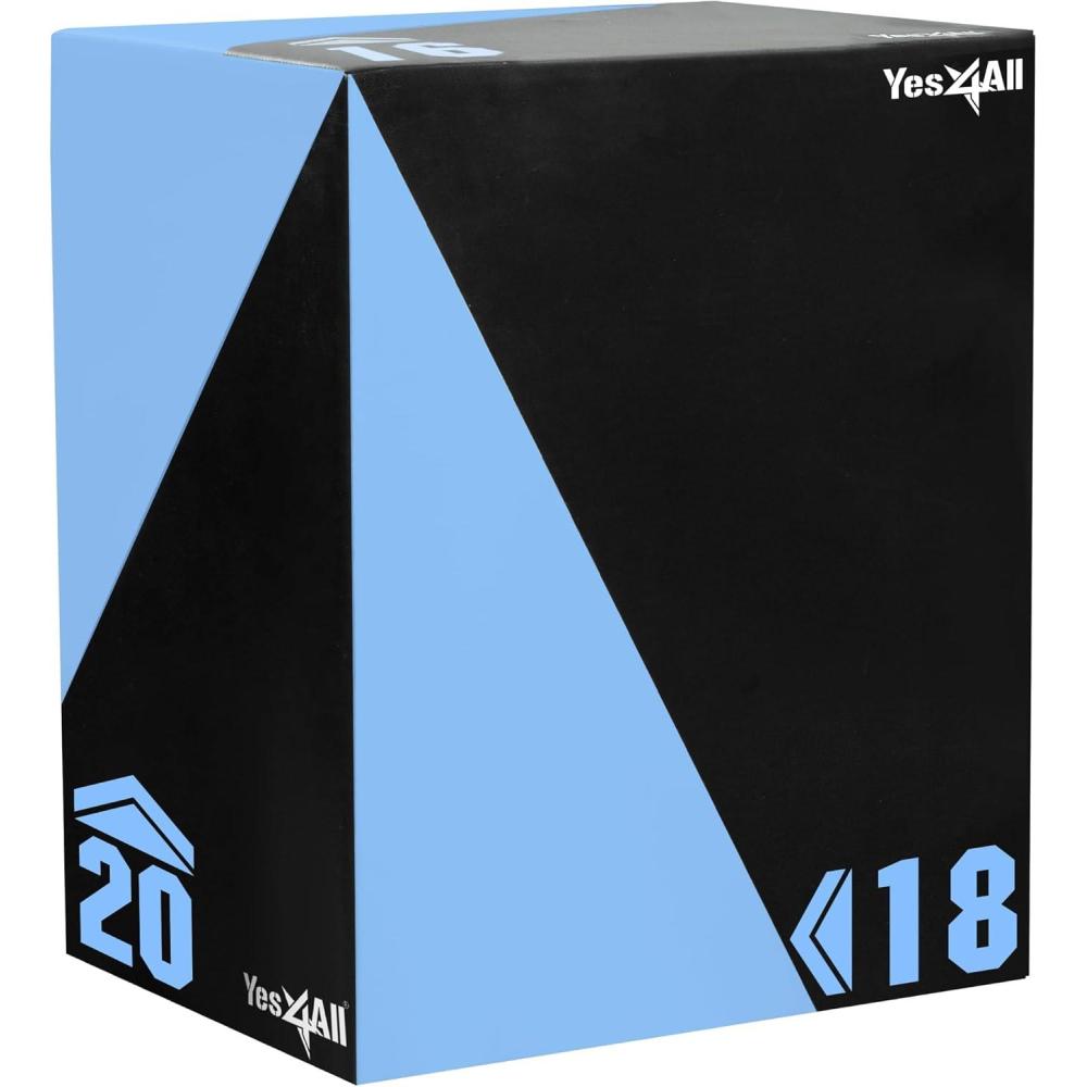 Yes4All 3 in 1 Foam Plyometric Jump Box for Training & Conditioning – Plyo Jump Box for Fitness Workout Exercise(B. 20″ x 18″ x 16″ – 27 lbs)