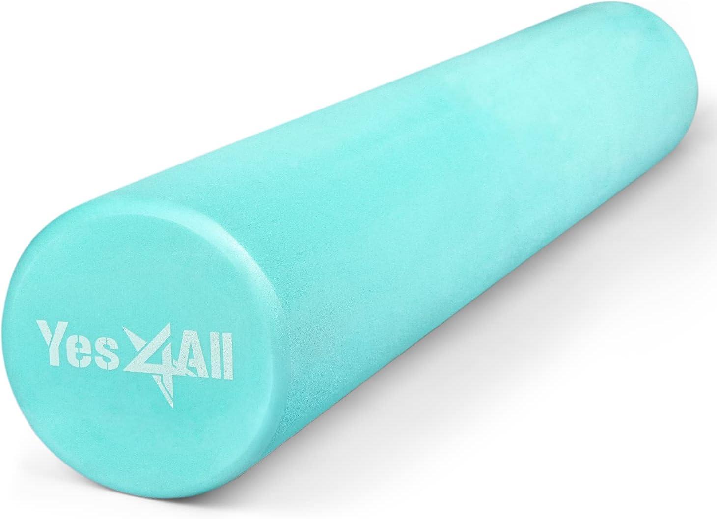 Yes4All EVA Firm Foam Roller for Back – Round Back Roller for Exercise, Yoga & Pilates 12/18/24/36 inch(D. Teal)