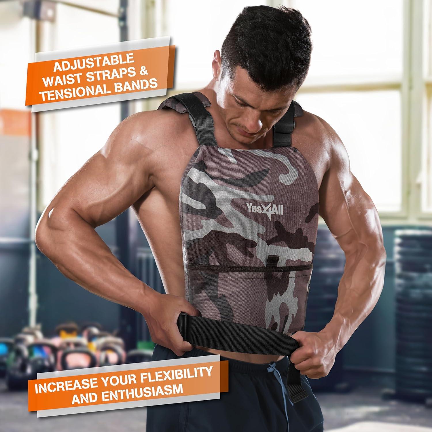 Yes4All Adjustable Weighted Vest 14-20Lbs for Men & Women, Strength Training Weight Vests, Weighted vest for Walking, Running