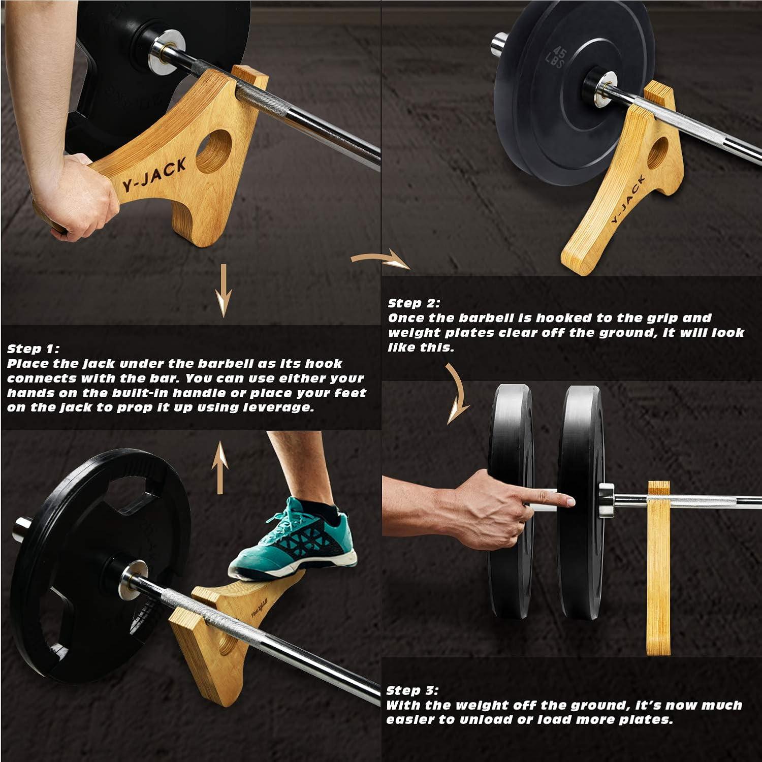 Yes4All Deadlift Jack/Barbell Stand – Holds 600lb Barbell Plates for Deadlift Exercise, Squat Wedge for Squat/Weight Training(Wooden)
