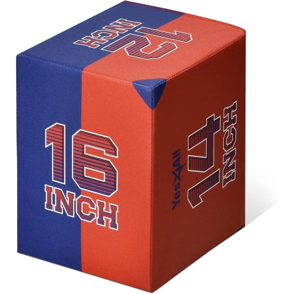 Yes4All 3-in-1 Soft-Padded Plyo Box With Wooden Core, Non-Slip Multi-Use Cushioned Plyometric Jump Box with Vinyl Cover for Jumping, Conditioning, Strength Training(B. Basketball Version- Black)