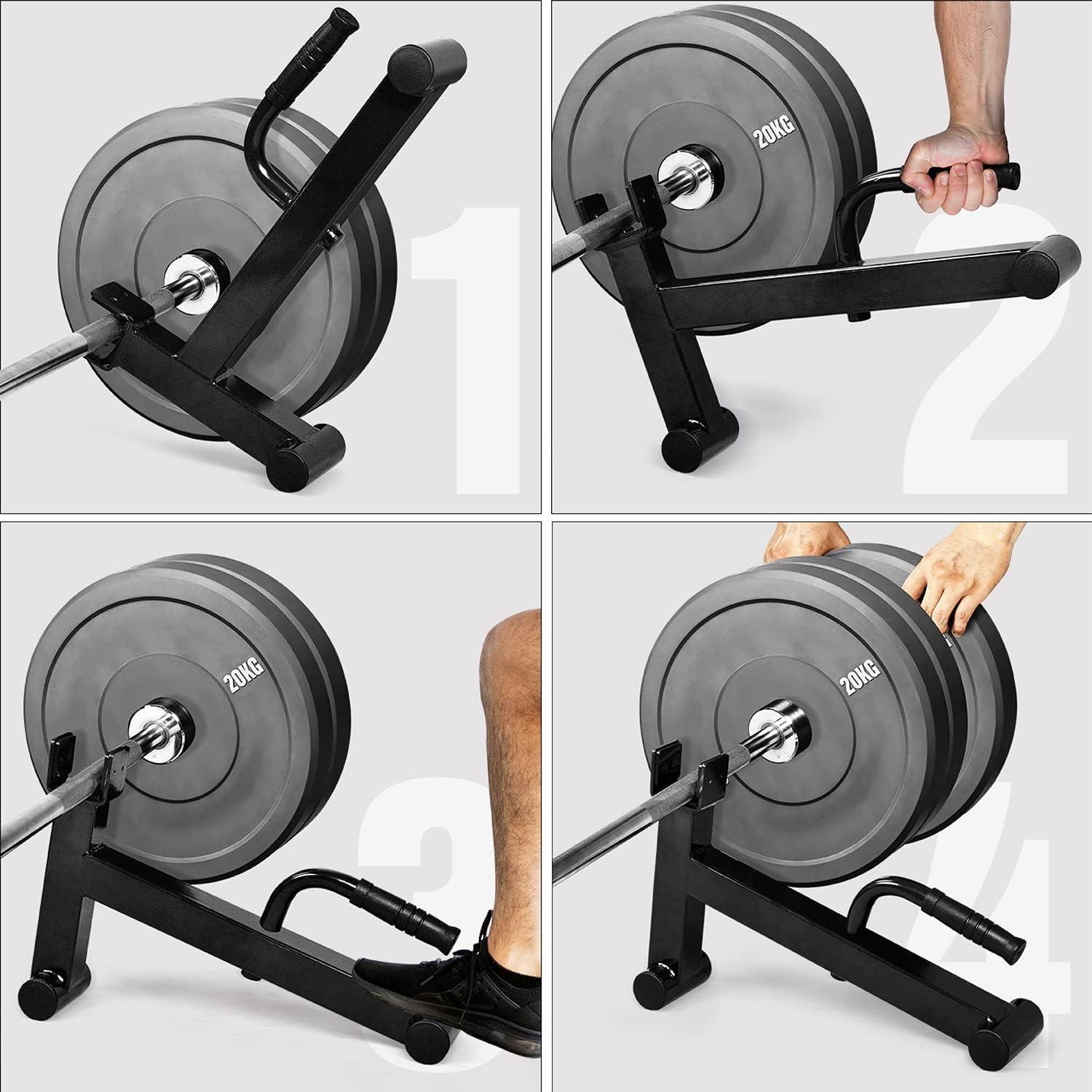 Yes4All Deadlift Jack/Barbell Stand – Holds 600lb Barbell Plates for Deadlift Exercise, Squat Wedge for Squat/Weight Training(Black)