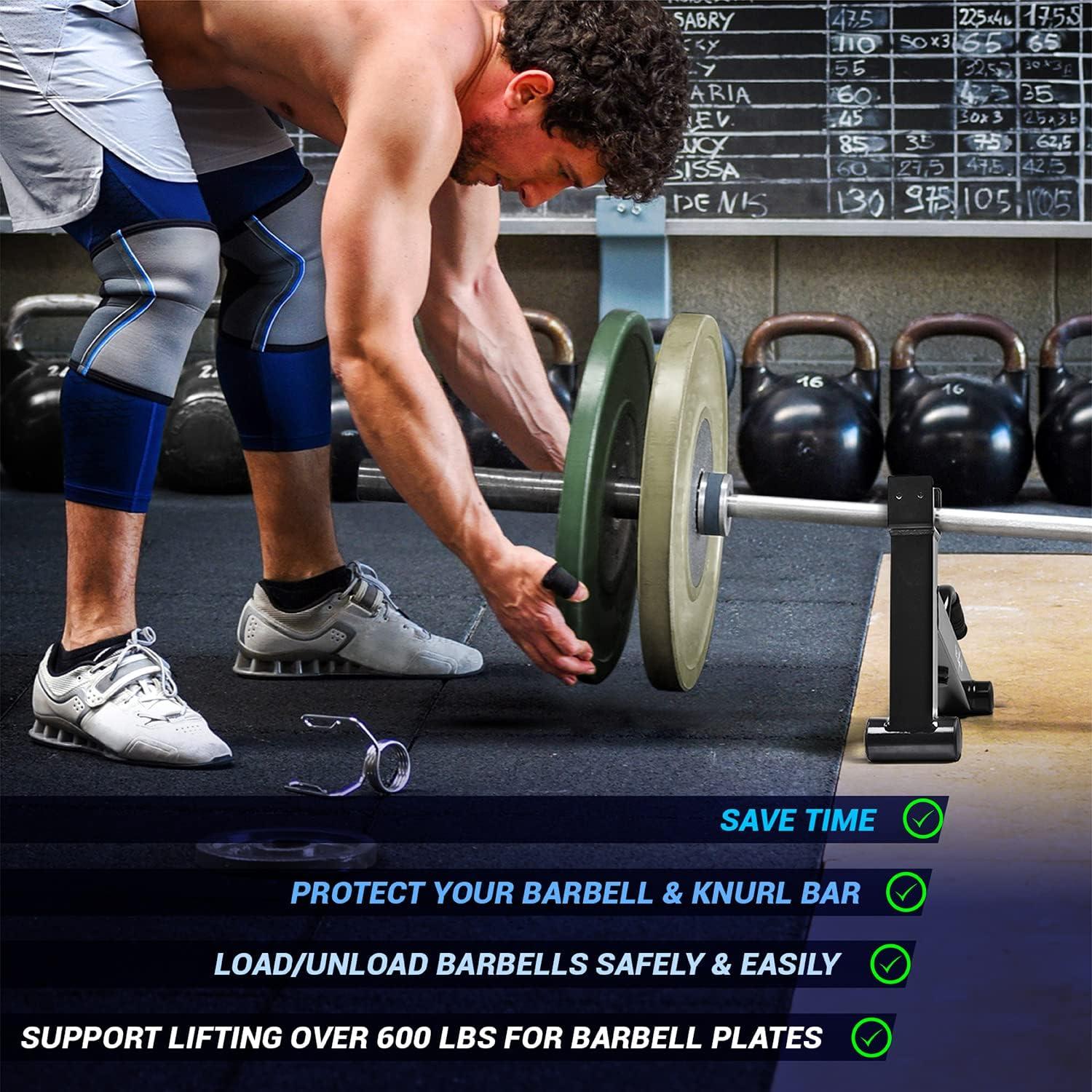 Yes4All Deadlift Jack/Barbell Stand – Holds 600lb Barbell Plates for Deadlift Exercise, Squat Wedge for Squat/Weight Training(Black)