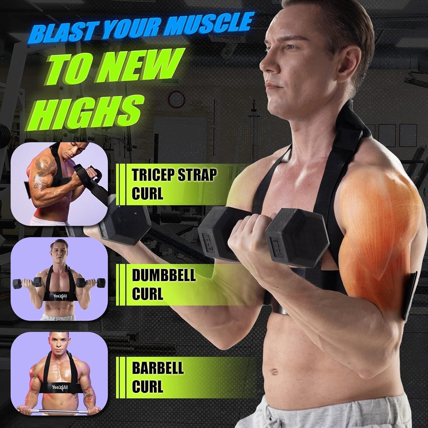 Yes4All Arm Blaster for Biceps & Triceps Dumbbells, 2-Layers Neck Cushion Bicep Curl Support Isolator for Body Building, Strength Training, and Muscle Gain(B. Arm Blaster 2)
