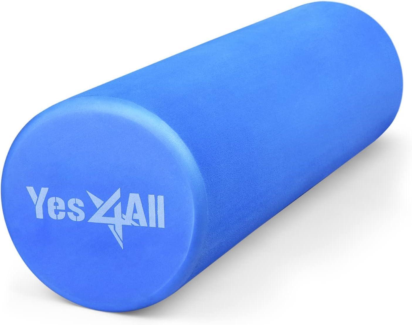 Yes4All EVA Firm Foam Roller for Back – Round Back Roller for Exercise, Yoga & Pilates 12/18/24/36 inch(A. Blue)