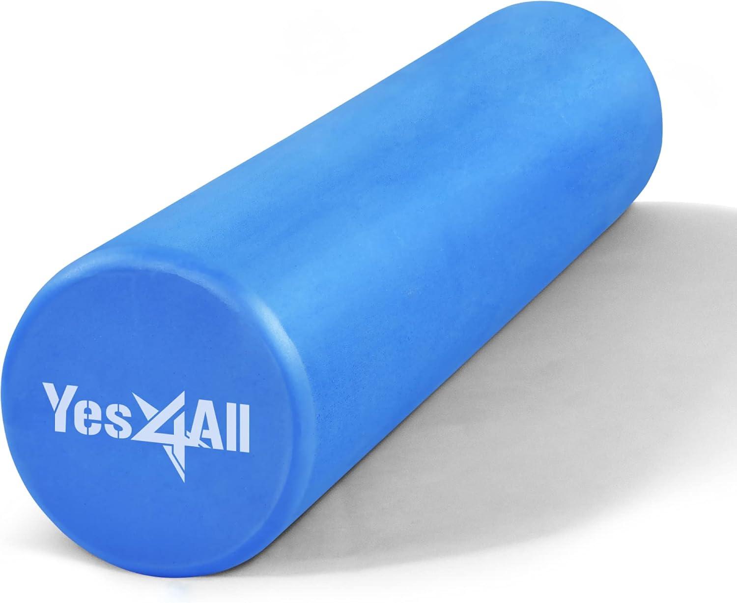 Yes4All EVA Firm Foam Roller for Back – Round Back Roller for Exercise, Yoga & Pilates 12/18/24/36 inch(A. Blue)