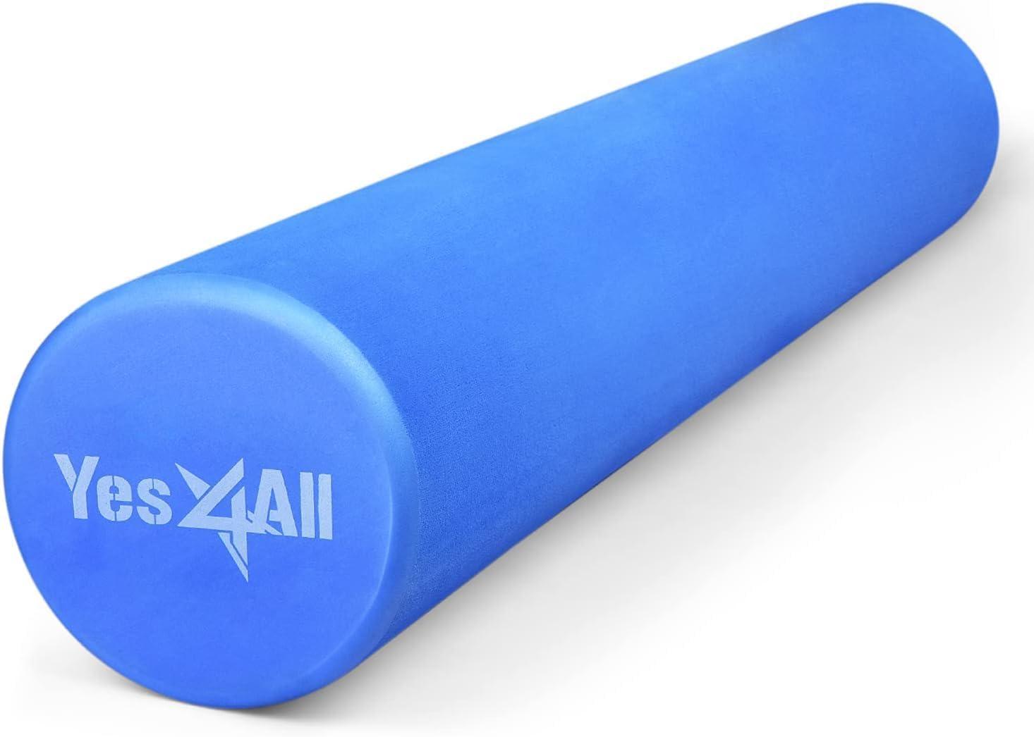 Yes4All EVA Firm Foam Roller for Back – Round Back Roller for Exercise, Yoga & Pilates 12/18/24/36 inch(A. Blue)