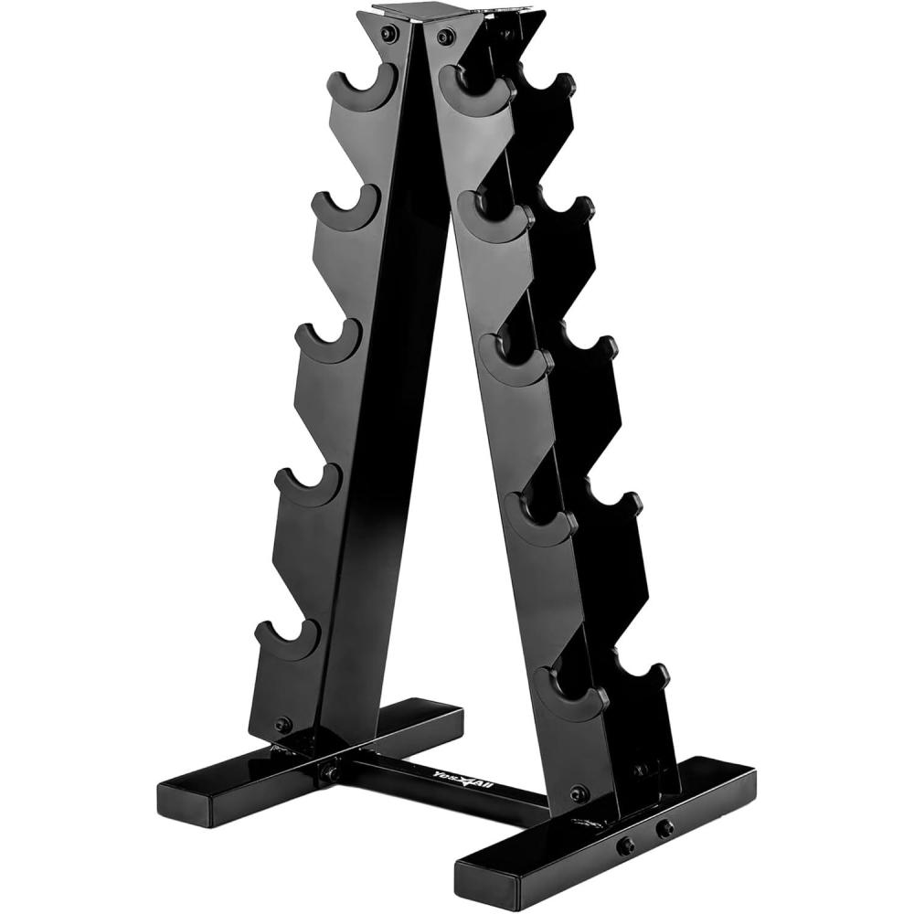 YES4ALL Dumbbell Rack Stand Only, 5 Tier A Frame Weight Rack for Dumbbells(Black)