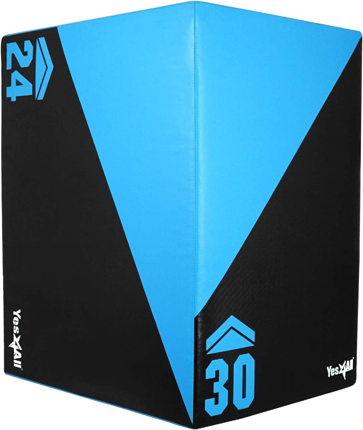 Yes4All 3 in 1 Foam Plyometric Jump Box for Training & Conditioning – Plyo Jump Box for Fitness Workout Exercise(C. 30″ x 24″ x 20″ – 64 lbs)