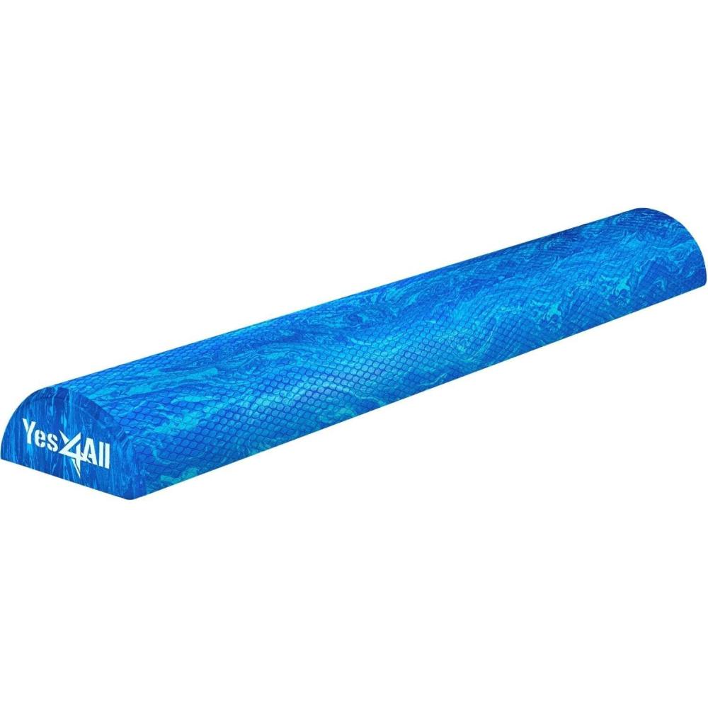 Yes4All EVA Firm Foam Roller for Stretching, Half Yoga Back Roller for Muscle Massage for Pilates, Yoga, Balance & Core Exercises – 12/36 inches(36-inch – Blue)