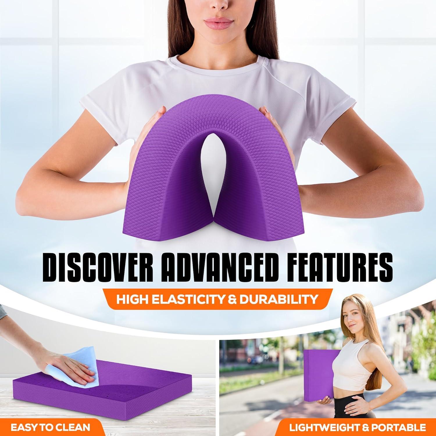 Yes4All Balance Pad, Nonslip TPE Foam Balance Pad with Upgraded Sizes – L, XL, XXL Balance Mat for Fitness, Yoga & Stability Training – Multicolor Options – XL, Purple