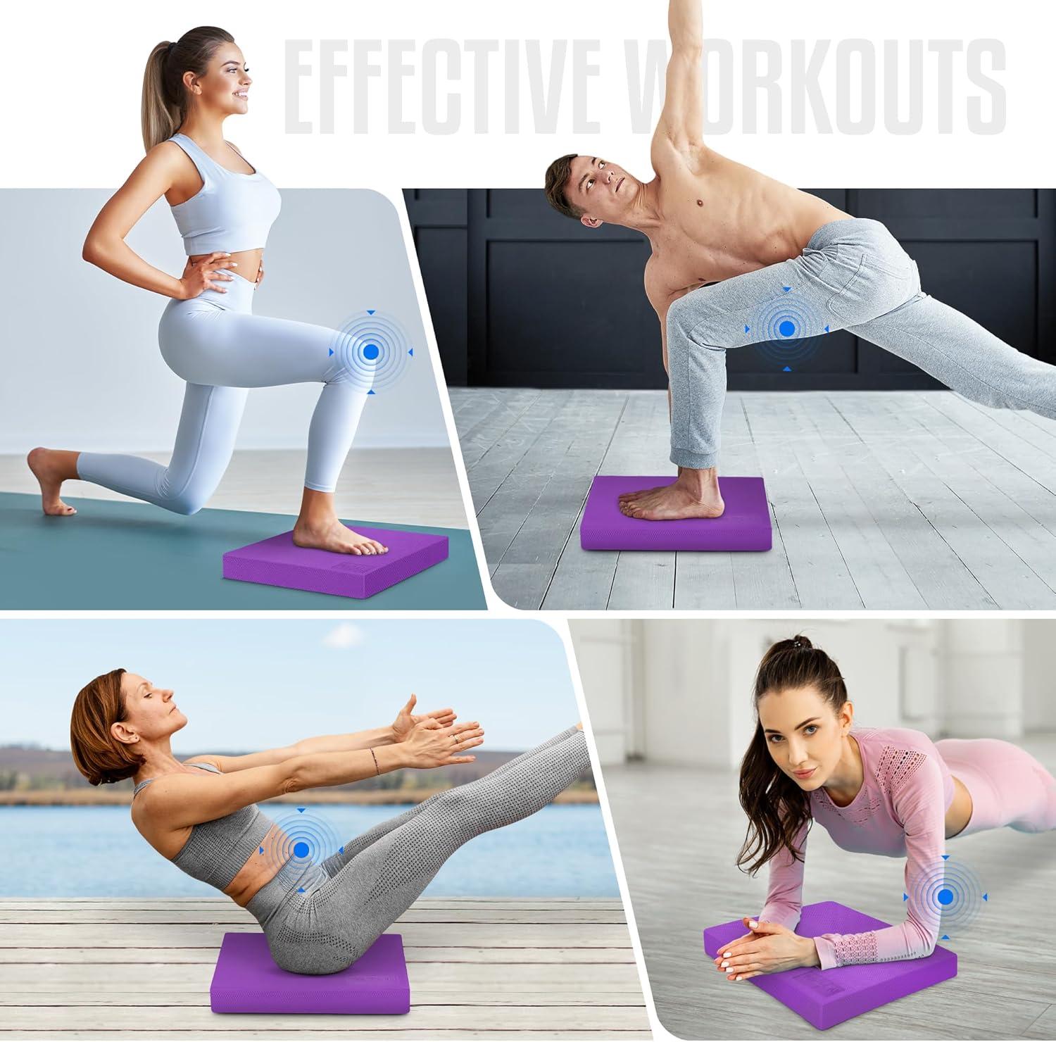 Yes4All Balance Pad, Nonslip TPE Foam Balance Pad with Upgraded Sizes – L, XL, XXL Balance Mat for Fitness, Yoga & Stability Training – Multicolor Options – XL, Purple
