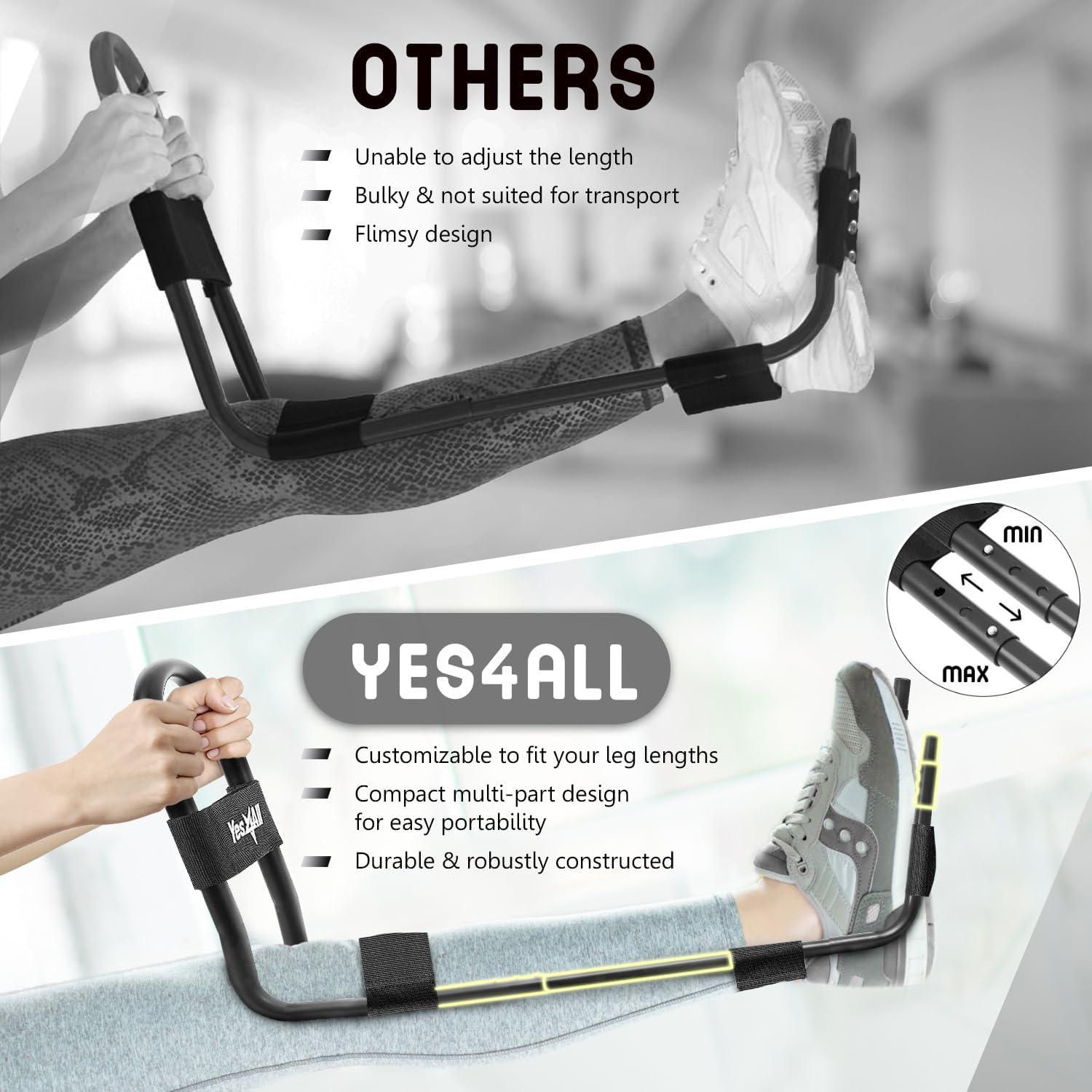 Yes4All Original Hamstring Stretcher Device – Adjustable & Portable Hamstring & Calf Stretcher Reduces Pain & Provides Deep Knee Stretch