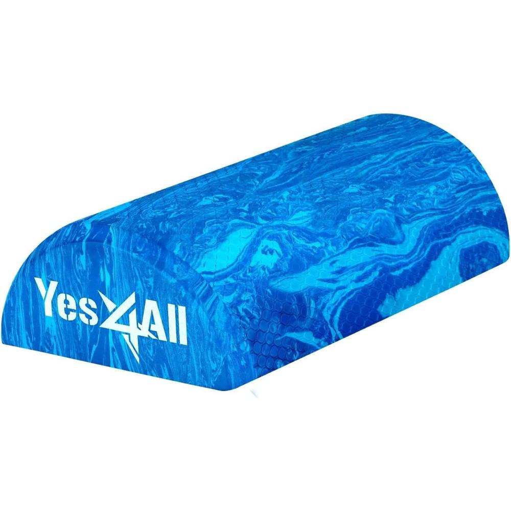 Yes4All EVA Firm Foam Roller for Stretching, Half Yoga Back Roller for Muscle Massage for Pilates, Yoga, Balance & Core Exercises – 12/36 inches(12-inch – Blue)