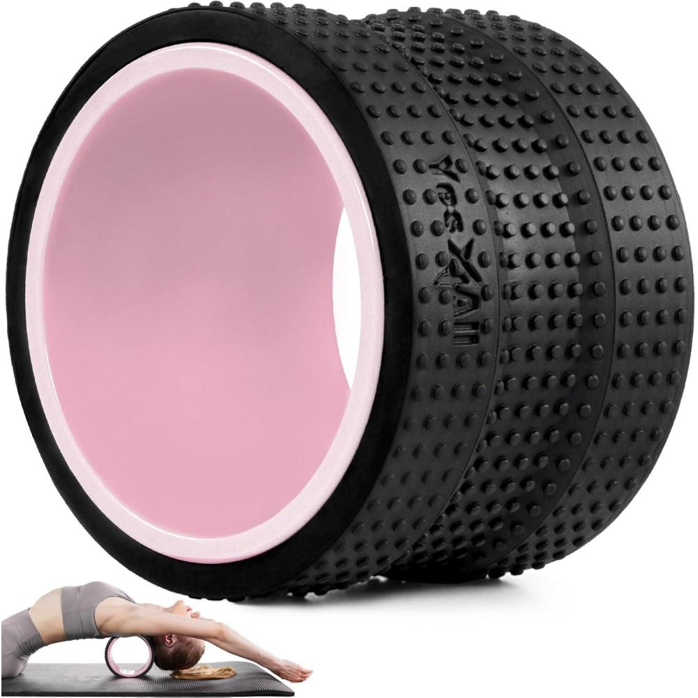 Yes4All Yoga Wheel Roller, 500 lb Capacity Back Cracker Roller for Comfort HIPS & Neck, Available in 6/10/12 Sizes(6 Inches – Pink)