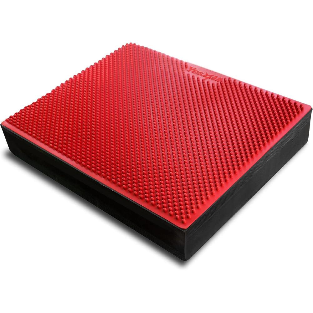 Yes4All Balance Pad, Nonslip TPE Foam Balance Pad with Upgraded Sizes – L, XL, XXL Balance Mat for Fitness, Yoga & Stability Training – Multicolor Options(L.Red – XXL + Ultra Thick – (20″ x 16″ x 3″))