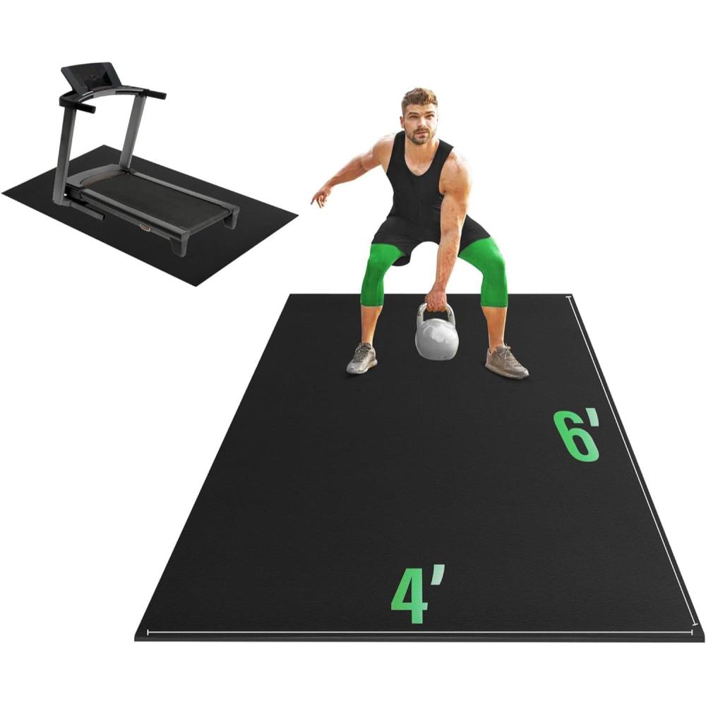 YES4ALL Exercise Mat for Home Gym, Fitness Workout Mats(B. Rubber Large Exercise Mat)