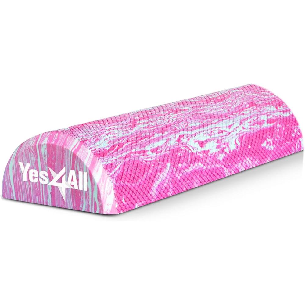 Yes4All EVA Firm Foam Roller for Stretching, Half Yoga Back Roller for Muscle Massage for Pilates, Yoga, Balance & Core Exercises – 12/36 inches(12-inch – Unicorn Marble)