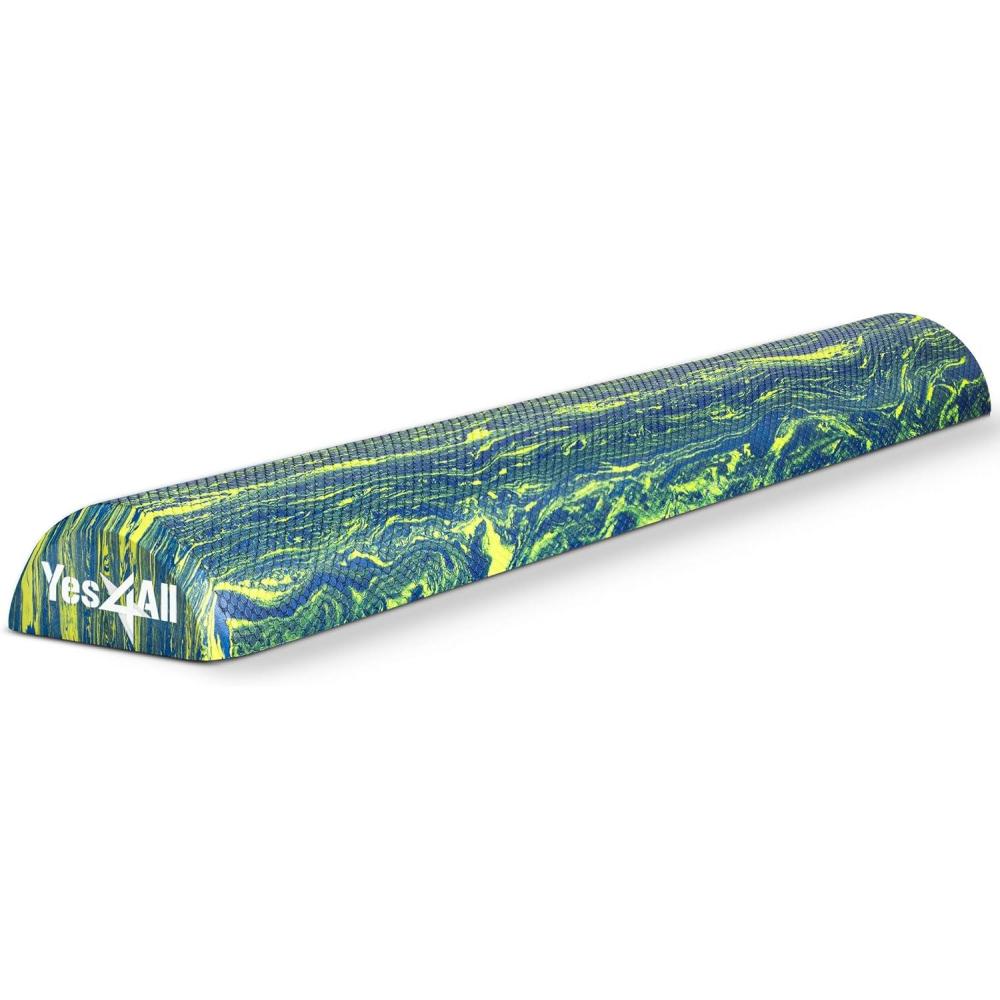 Yes4All EVA Firm Foam Roller for Stretching, Half Yoga Back Roller for Muscle Massage for Pilates, Yoga, Balance & Core Exercises – 12/36 inches(36-inch – Blue & Green)