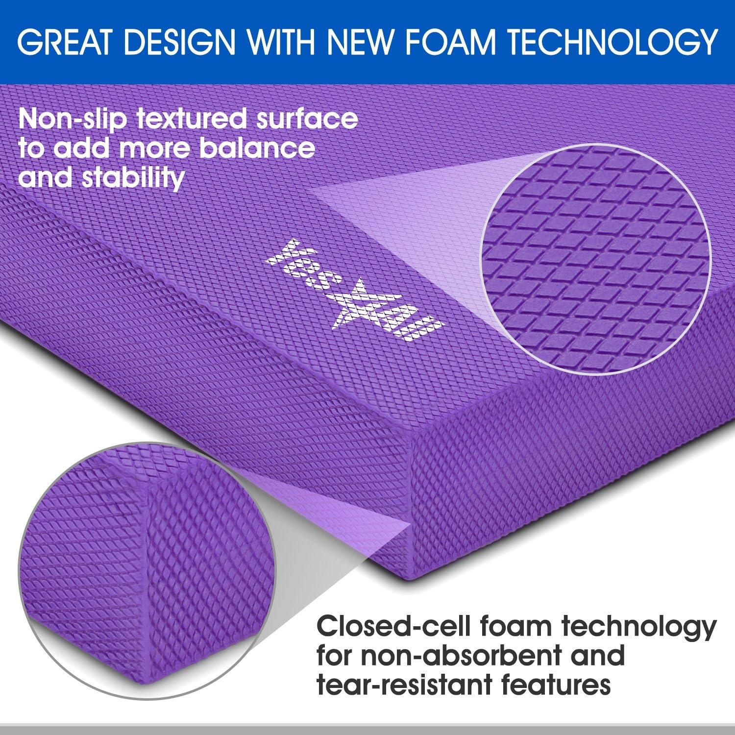 Yes4All Balance Pad, Nonslip TPE Foam Balance Pad with Upgraded Sizes – L,XL,XXL Balance Mat for Fitness, Yoga & Stability Training – Multicolor Options(C. Blue)