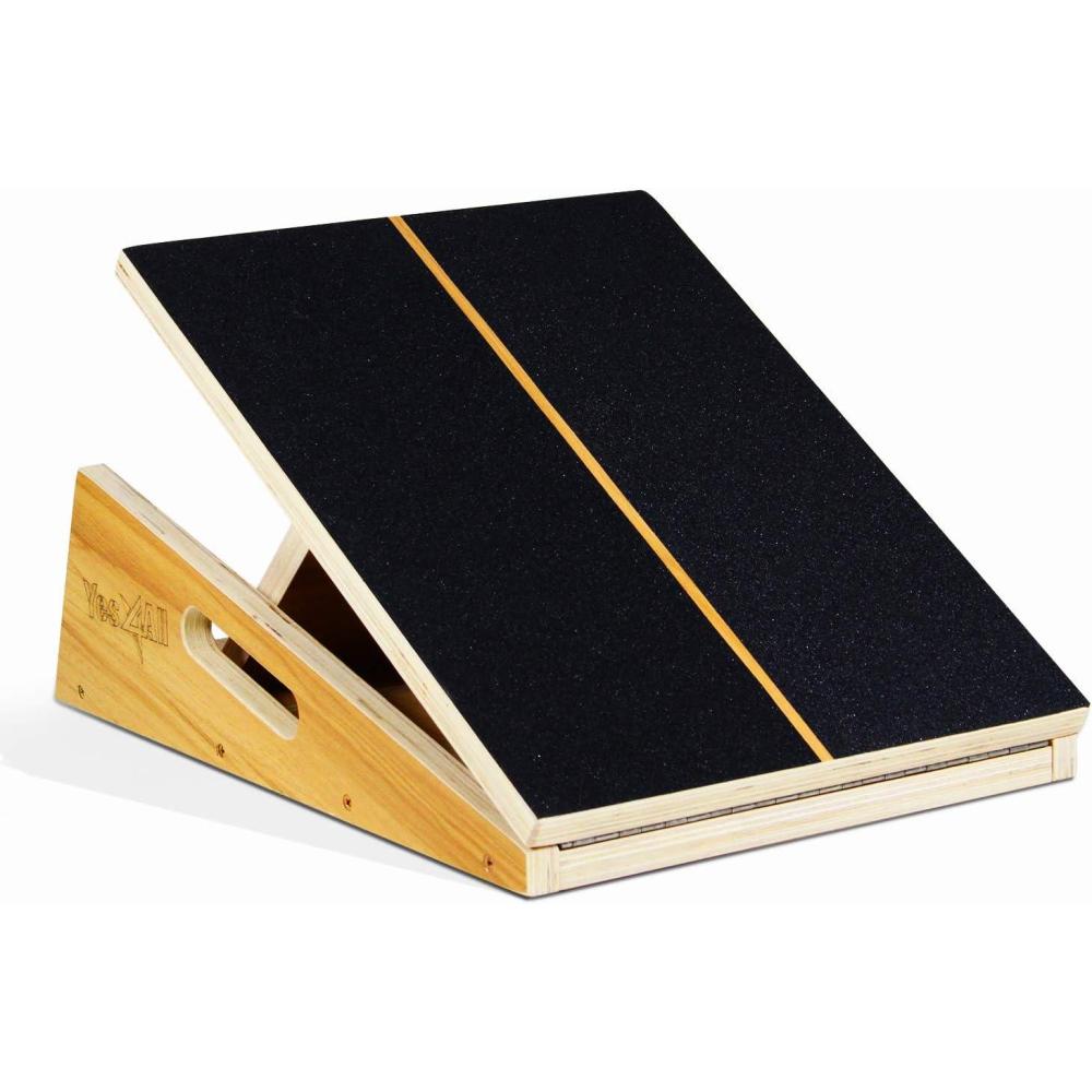 Yes4All Professional Incline Board, Slant Board Calf Stretching, Squat Wedge and Anti-Slip Surface, Portable Side Handle(B. 5 Angles – Full Coverage)