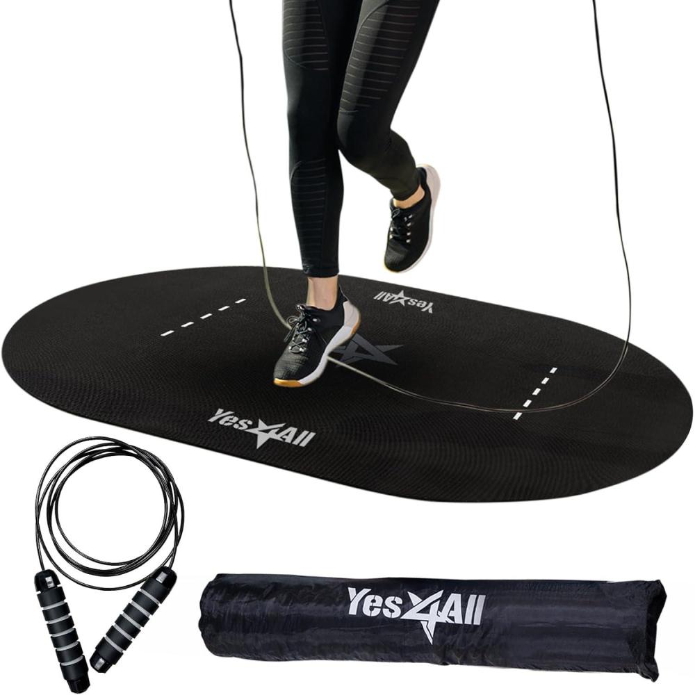 Yes4All Large Size Jump Rope Mat with Jump Rope & Carry Bag, Non-slip Waterproof Indoor Outdoor Damage-Free Equipment & Floor