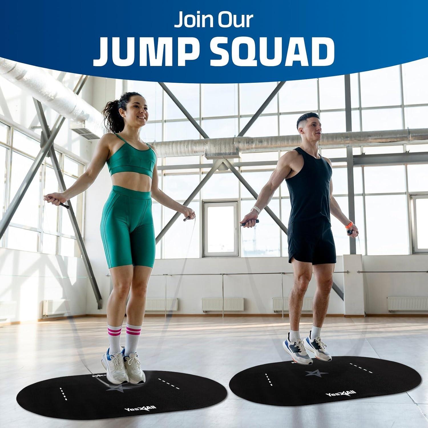 Yes4All Large Size Jump Rope Mat with Jump Rope & Carry Bag, Non-slip Waterproof Indoor Outdoor Damage-Free Equipment & Floor