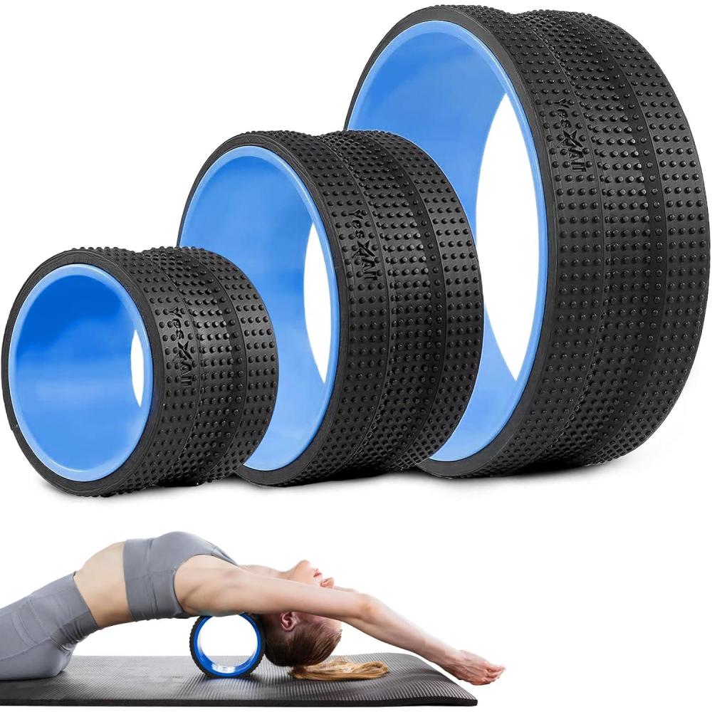 Yes4All Yoga Wheel Roller, 500 lb Capacity Back Cracker Roller for Comfort HIPS & Neck, Available in 6/10/12 Sizes(6  10  12 Inches – Blue)