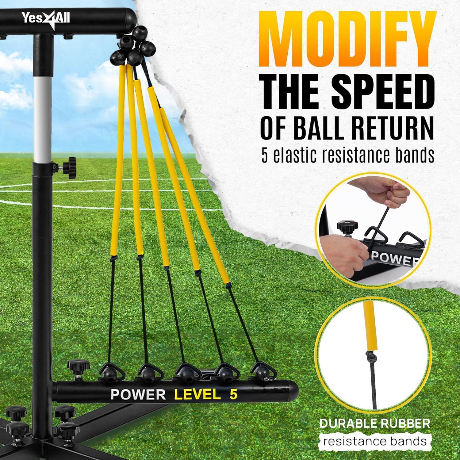 Yes4All Baseball Practice Training Equipment, 5 Elastic Bowstrings Softball/Baseball Hitting Trainer for All Ages, Adjustable Height & Portable Baseball Batting Practice Swing Trainer