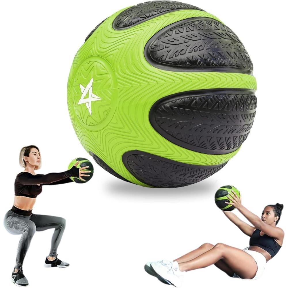 Yes4All Medicine Ball with Dual Texture Grip, Weighted Medicine Ball for Workouts Exercise Balance Training, Core Strength, Balance and Coordination Exercise, Non-Slip Rubber Shell with 6/8/10/12LBS(A. 6 Pounds)