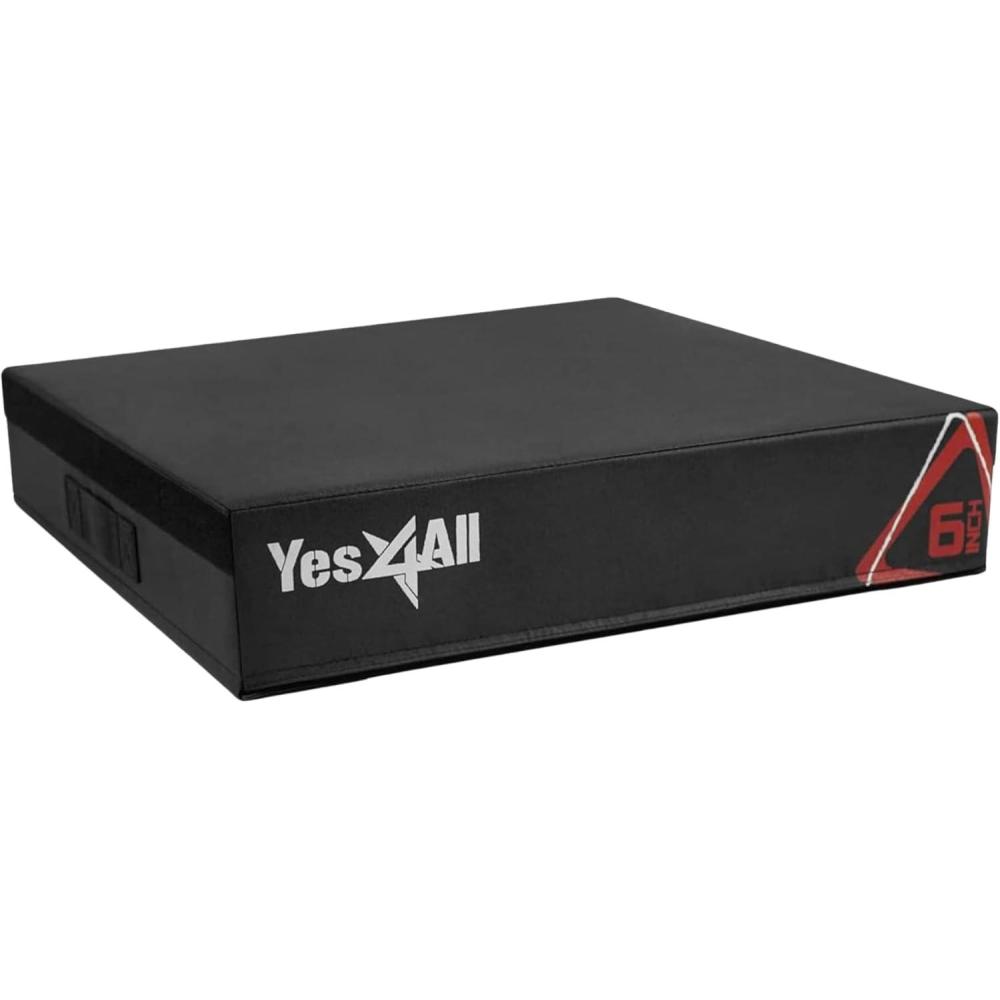 Yes4All Adjustable Soft Plyo Box, Jumping Trainer – For Plyometric Exercises and Conditioning, Multiple Height Variations(A. Black – 6″)