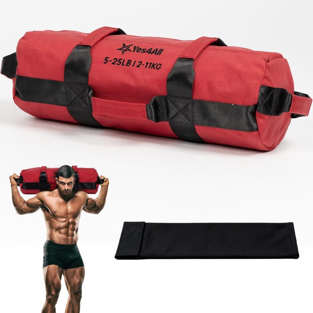 Yes4All Sandbags for Working Out, Unfilled Adjustable Sand Bags for Weight Training with Handles, Multiple Colors & Sizes 5-200lbs