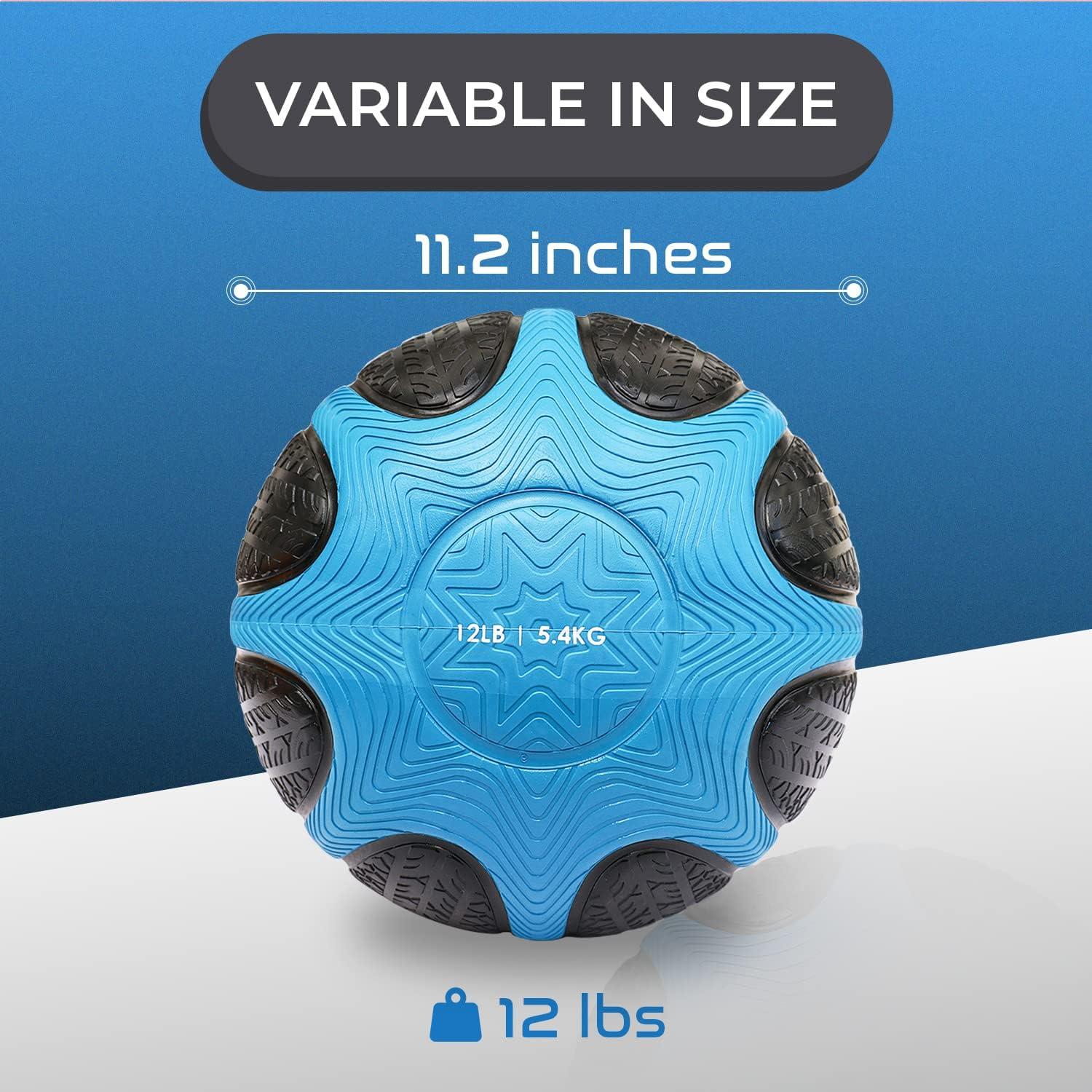 Yes4All 6/8/10/12LB Color-Coded Weighted Medicine Ball with Non-Slip Grip Rubber for Workout, Core Strength Exercises, Balance Training, and Throwing(D. 12LB)