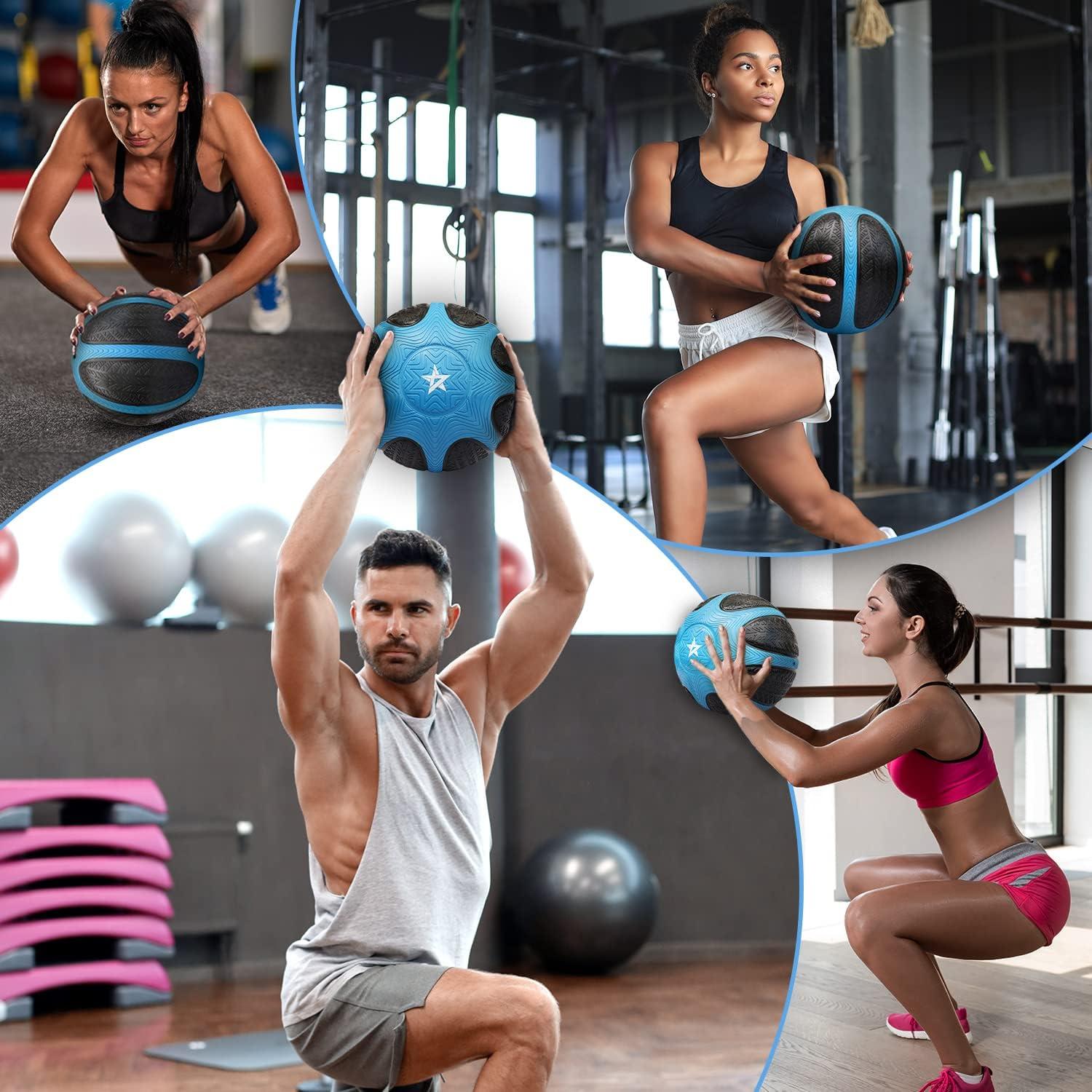 Yes4All 6/8/10/12LB Color-Coded Weighted Medicine Ball with Non-Slip Grip Rubber for Workout, Core Strength Exercises, Balance Training, and Throwing(D. 12LB)
