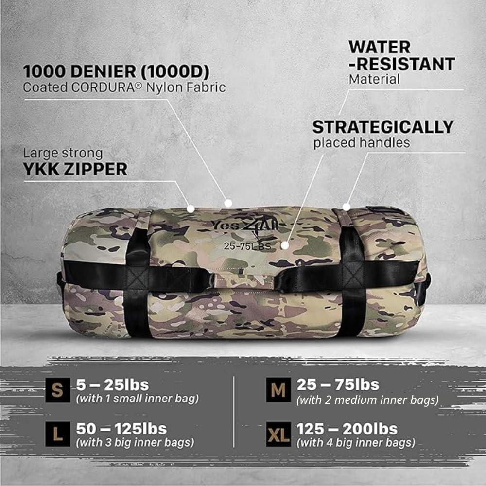 Yes4All Combo Workout Sandbag Black L + Ring Toss Shot Ladder