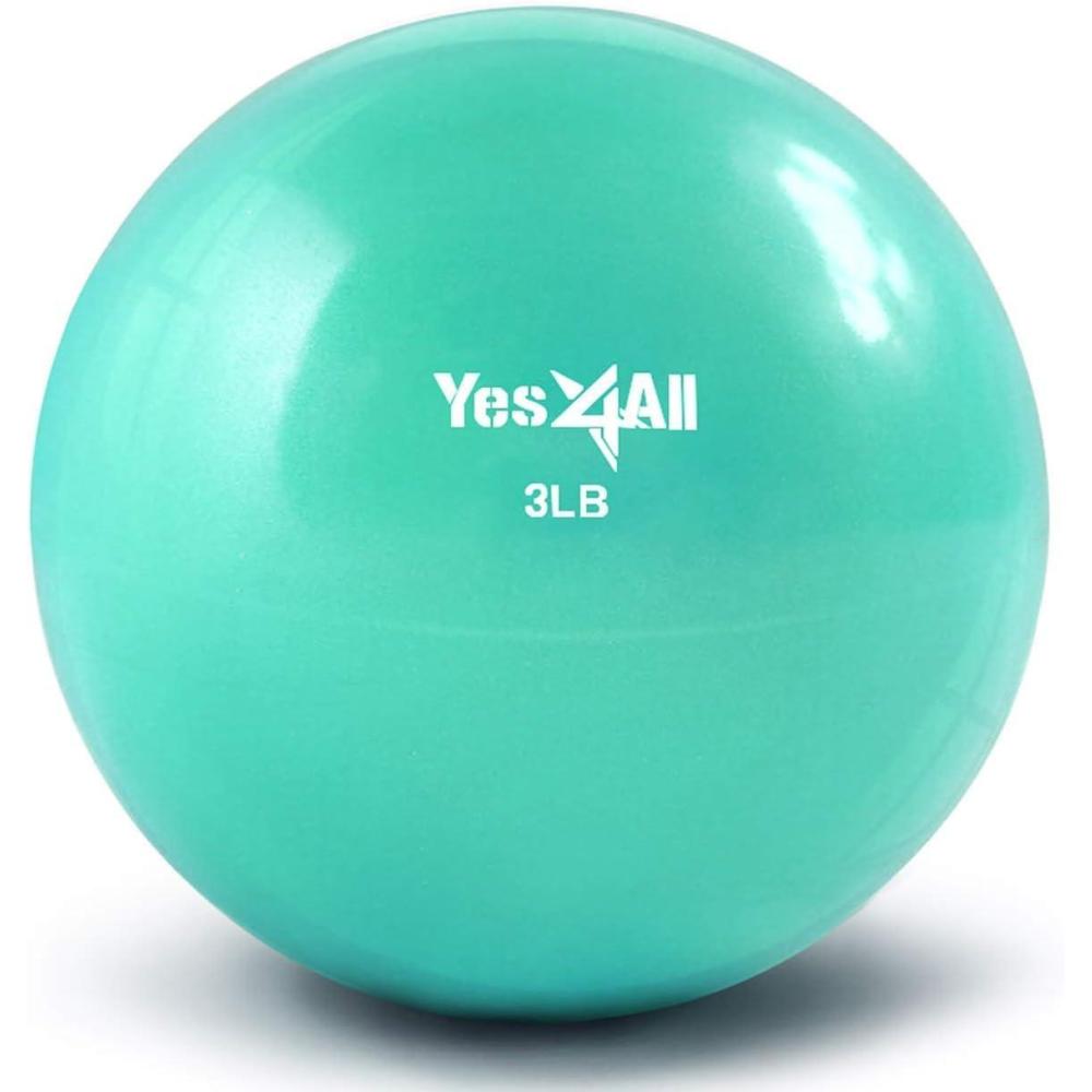 Yes4All Weighted Toning Balls for Exercise, Soft Medicine Balls for Exercise, Pilates, Yoga, Balance, Flexibility, 2-10lbs(G. 3lb – Mint)