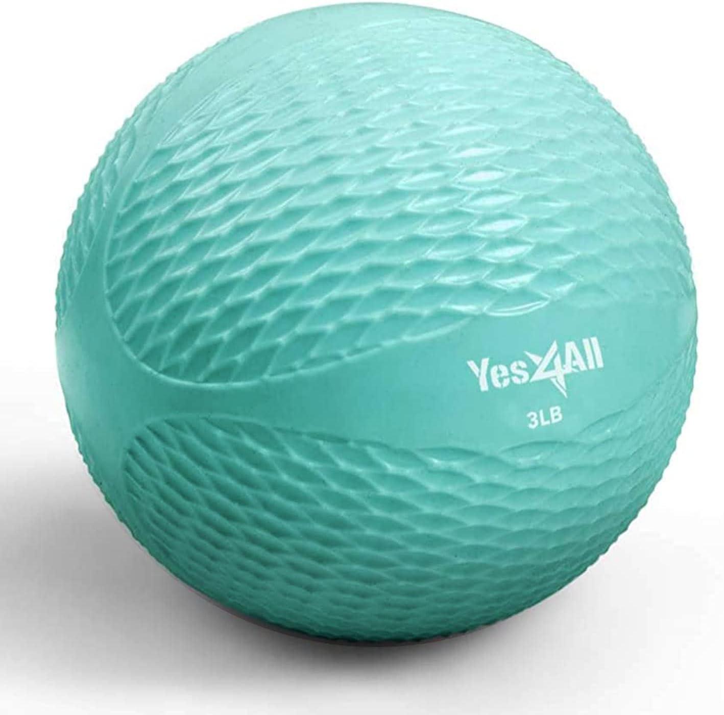 Yes4All Weighted Toning Balls for Exercise, Soft Medicine Balls for Exercise, Pilates, Yoga, Balance, Flexibility, 2-10lbs(G. 3lb – Mint)