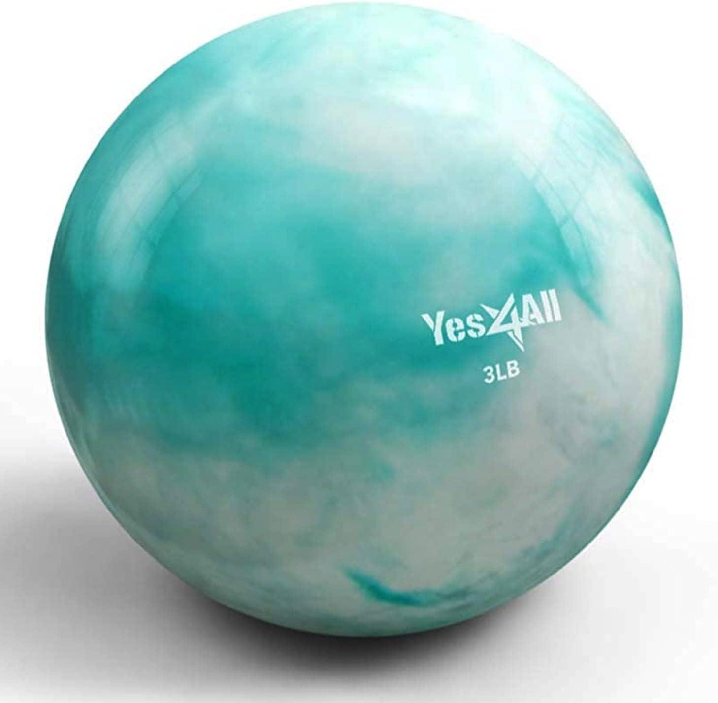 Yes4All Weighted Toning Balls for Exercise, Soft Medicine Balls for Exercise, Pilates, Yoga, Balance, Flexibility, 2-10lbs(G. 3lb – Mint)