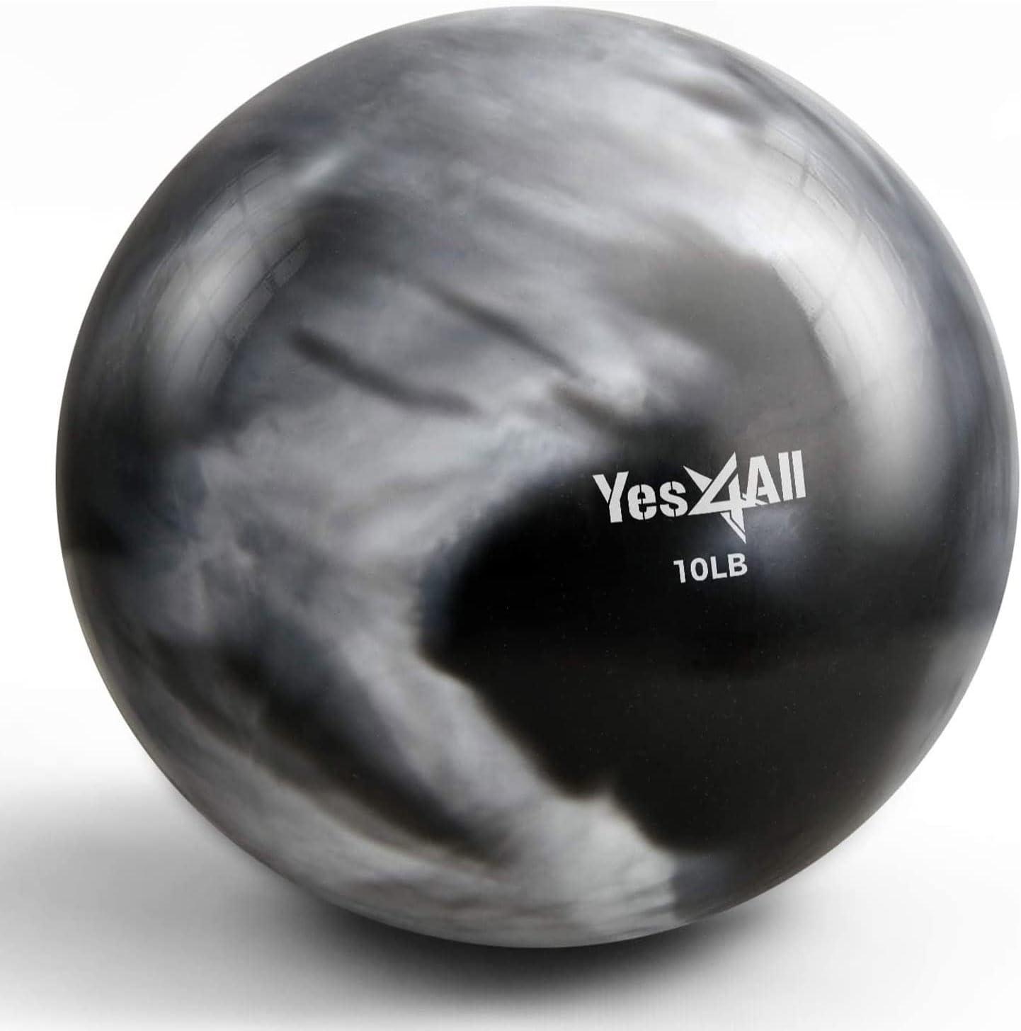 Yes4All Weighted Toning Balls for Exercise, Soft Medicine Balls for Exercise, Pilates, Yoga, Balance, Flexibility, 2-10lbs(M. 10lb – Gray)
