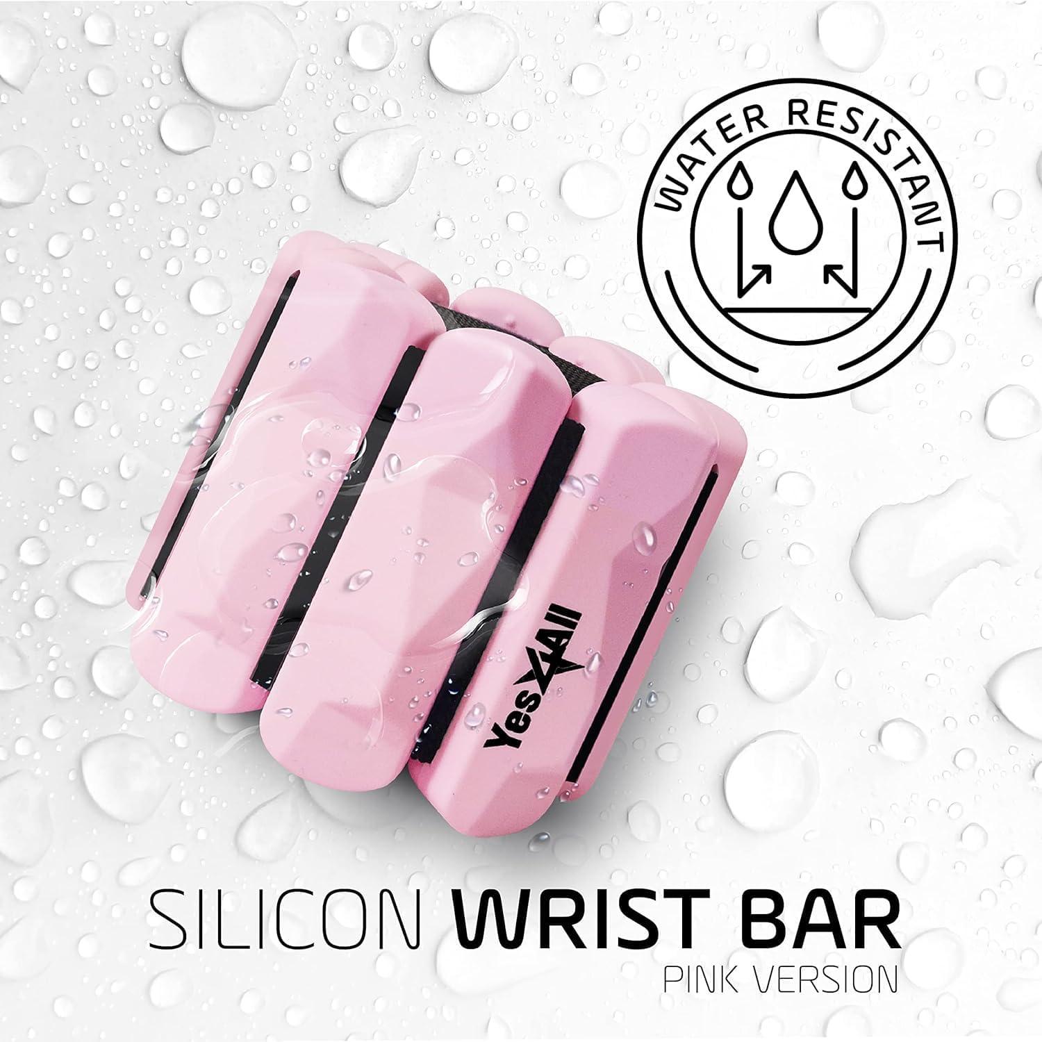 Yes4All Wrist & Ankle Weights, Adjustable Silicone Ankle weights for Women Men Home Gym Workout, Yoga, Dance, Cardio, Pilates, Aerobics, Walking and Running, Pink – (1lbs x2)