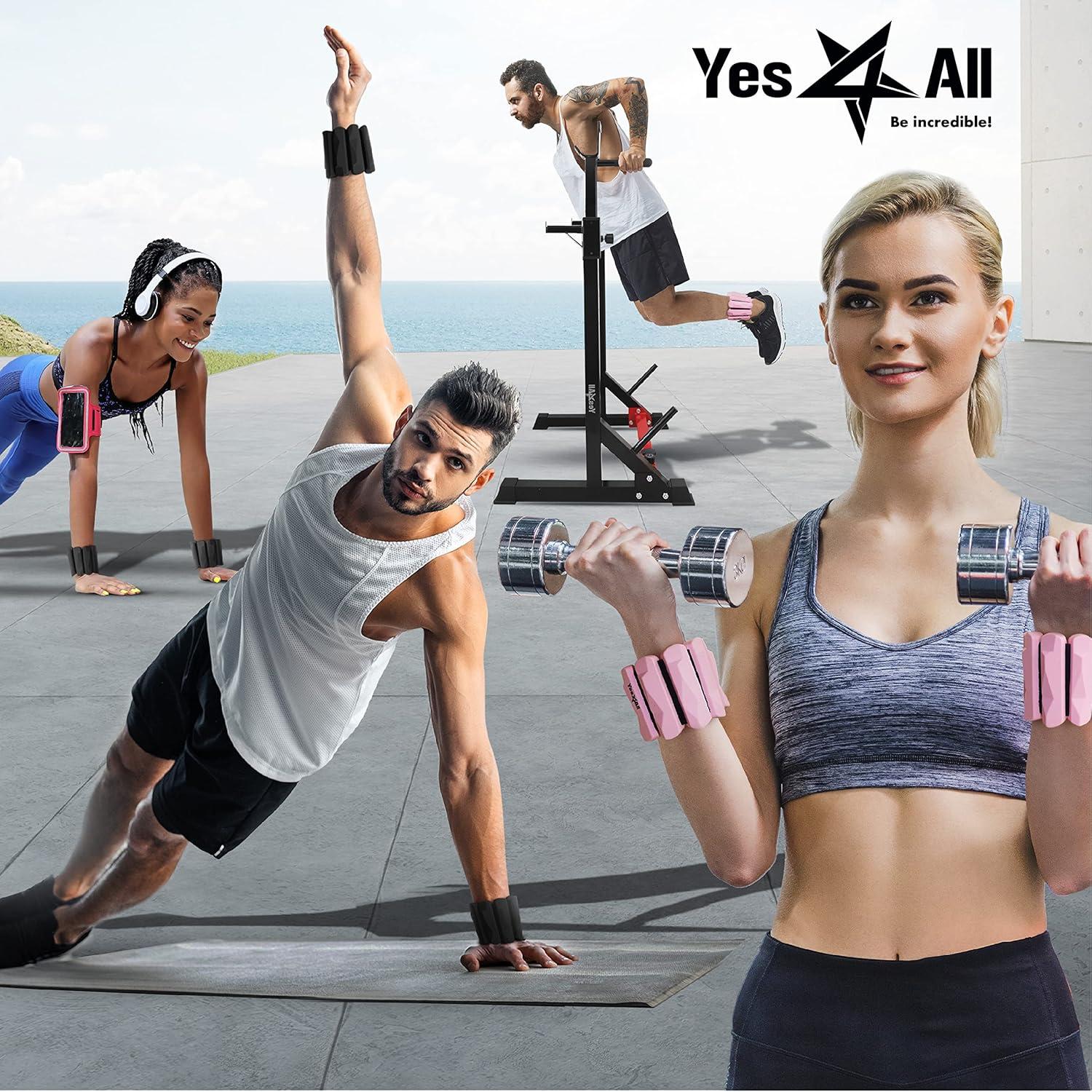 Yes4All Power Ring 10lbs, Weight Ring, Weighted Circle, Kettlebell for Yoga Exercise, Aerobics, Home Fitness, Core Training(C. Pink – Power ring & Silicon Wrist Weight)
