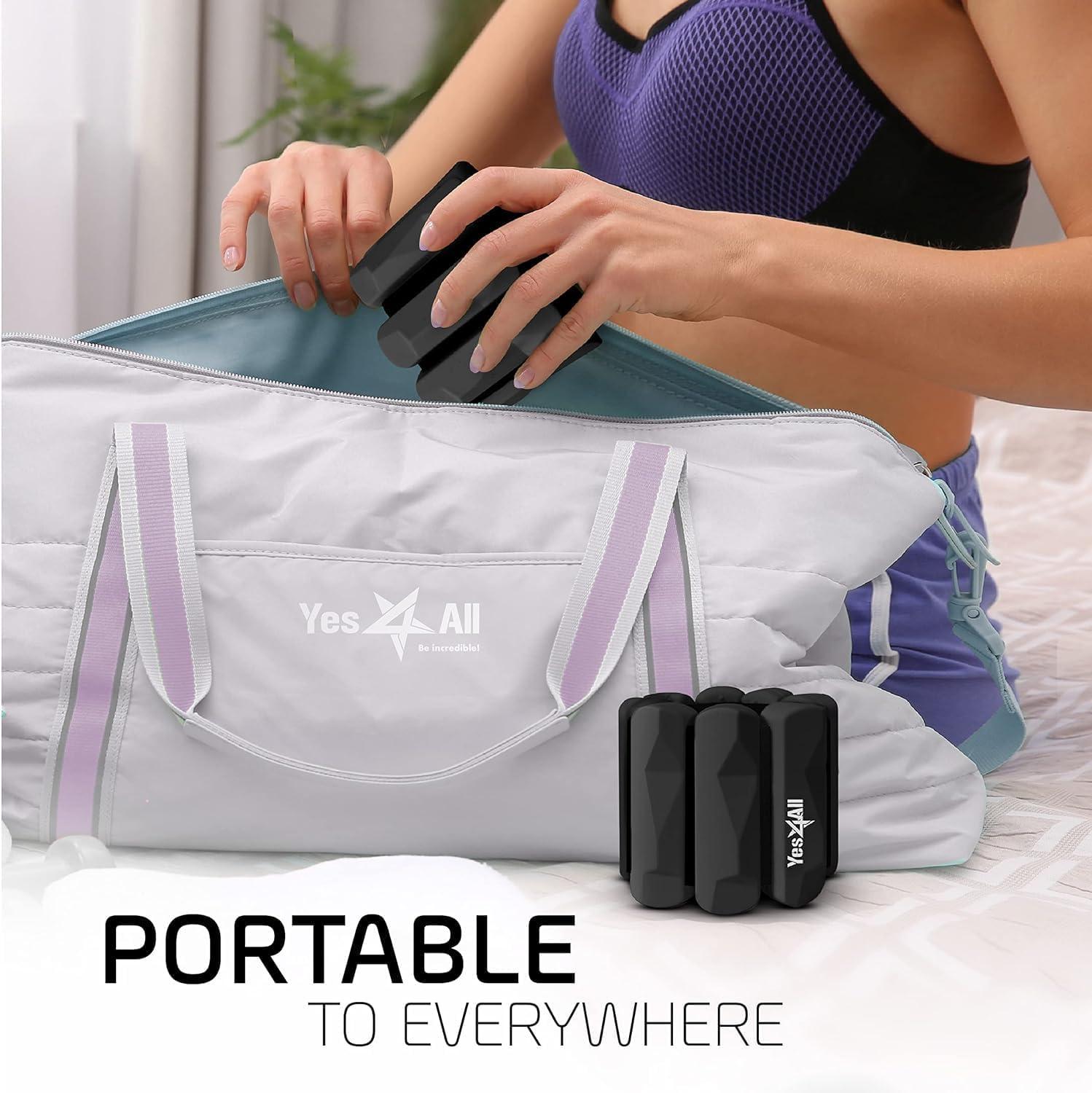 Yes4All Wrist & Ankle Weights Pair, Adjustable Silicone Ankle weights for Women Men Home Gym Workout, Yoga, Dance, Cardio, Pilates, Aerobics, Walking and Running