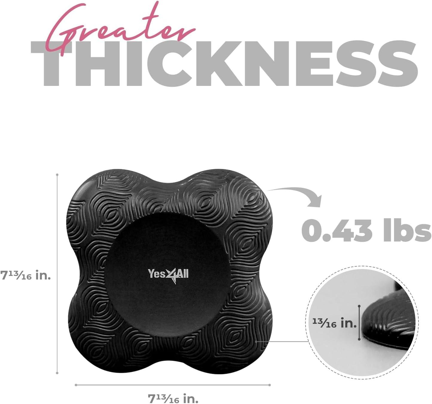 Yes4All Yoga Knee Pads Pair, Thick Yoga Kneeling Pad for Pilates Exercise, 13/16 Inches Cushion Knees Elbow Mat Supplies for Women & Men, Fitness, Travel(A. Black)