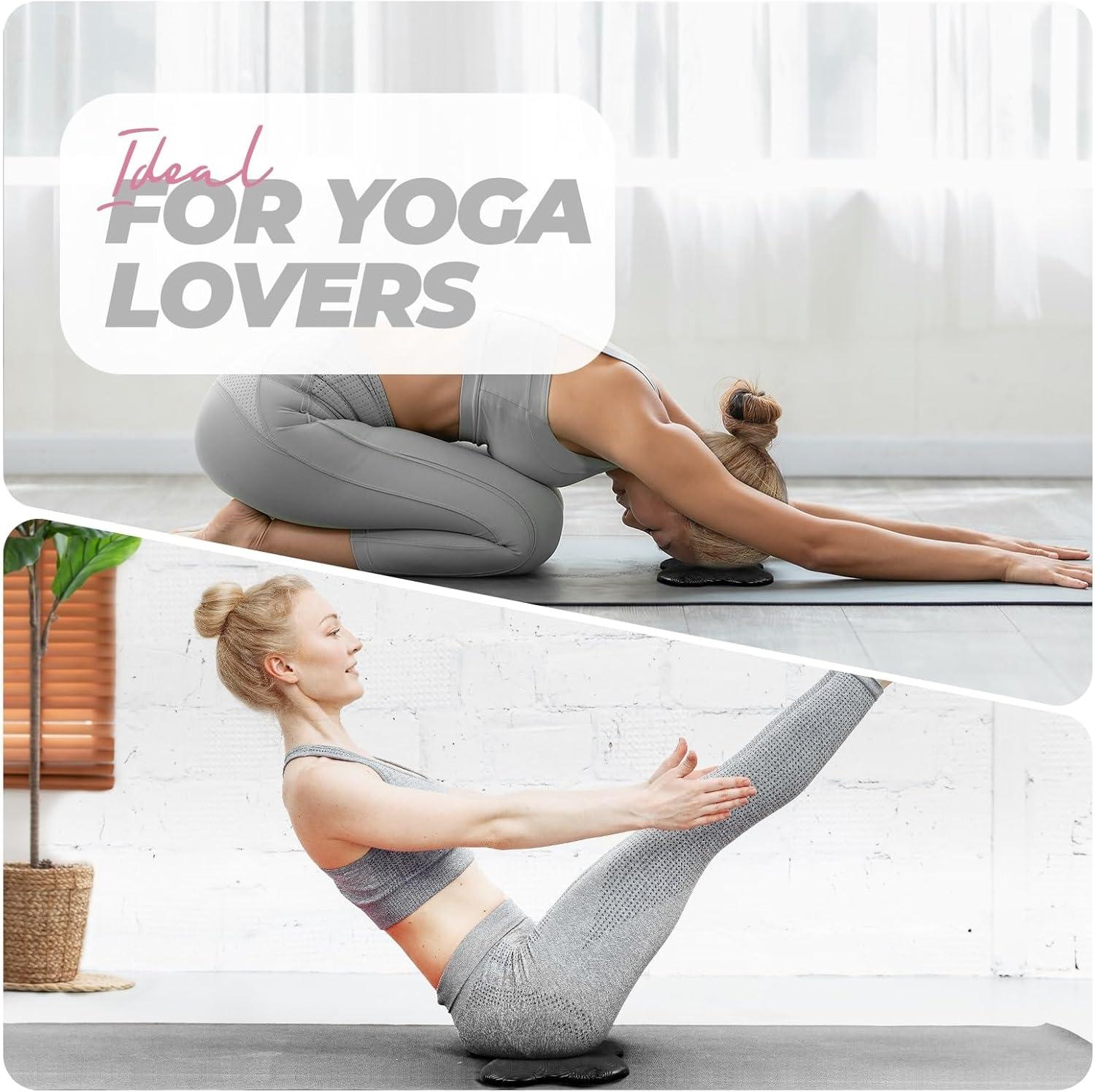 Yes4All Yoga Knee Pads Pair, Thick Yoga Kneeling Pad for Pilates Exercise, 13/16 Inches Cushion Knees Elbow Mat Supplies for Women & Men, Fitness, Travel(A. Black)